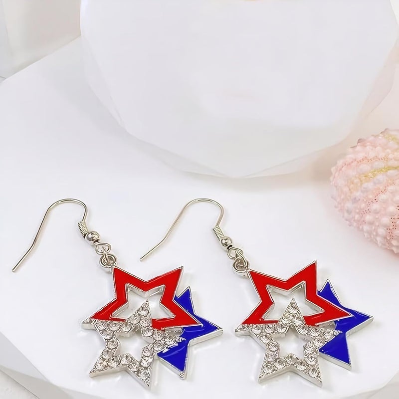 ecozran Halloween, Christmas, 4th of July Patriotic Earrings, Holiday Earrings Independence Day Stud Dangle Drop Earrings Hook Fashion Jewelry Gift for Women - Image 2